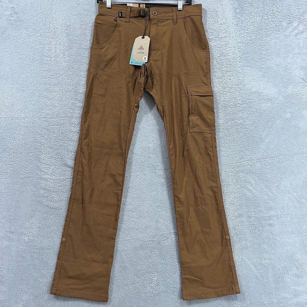 PrAna Zion Slim Pant II Pants Mens 28x32 Brown Roll Up Outdoor Stretch Gorpcore
